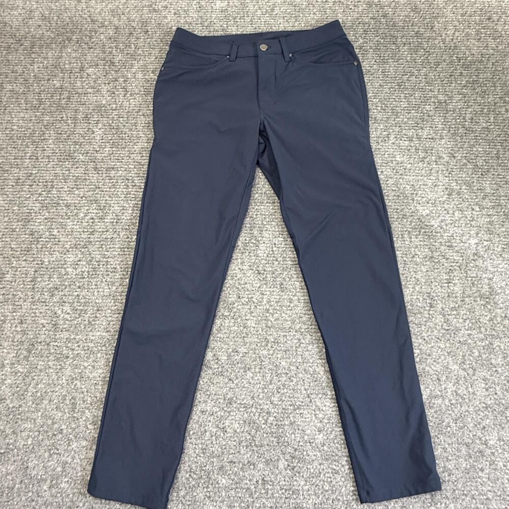 Lululemon Pants Mens 30 Blue Woven Khakis Stretch Pockets Slim Fit Casual
